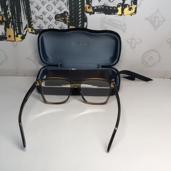 New Authentic Gucci GG0452O 004 Eyeglasses Brown Havana Oversized Square Frames - Picture 12 of 12
